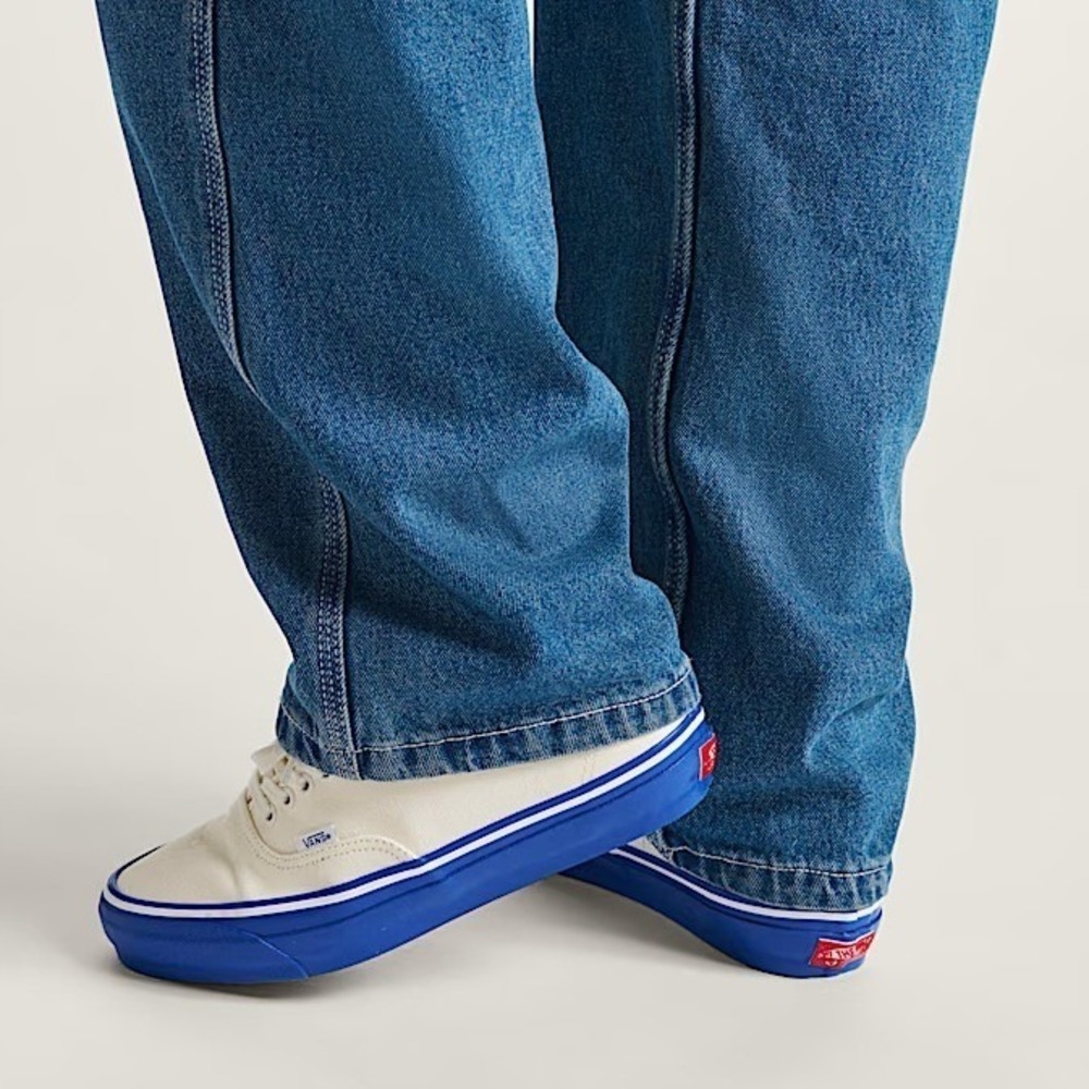 Vans Premium Authentic 44 LX Duck Canvas Shoe Men 10 Ivory Blue Low Top Cushion - Picture 5 of 9